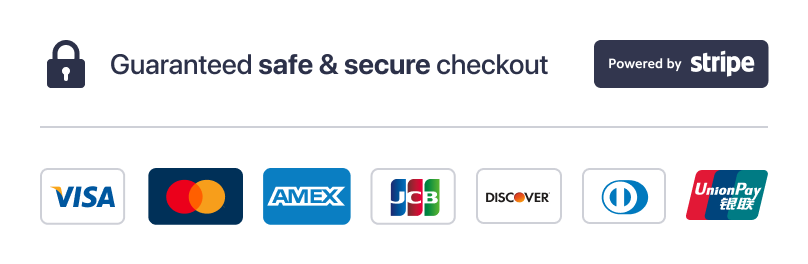 Secure checkout by Stripe badge